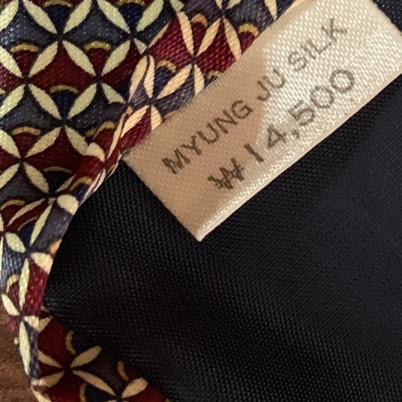 RENE CHAGAL 100% Silk Geometric Print Foulard Handmade Necktie - Picture 8 of 10